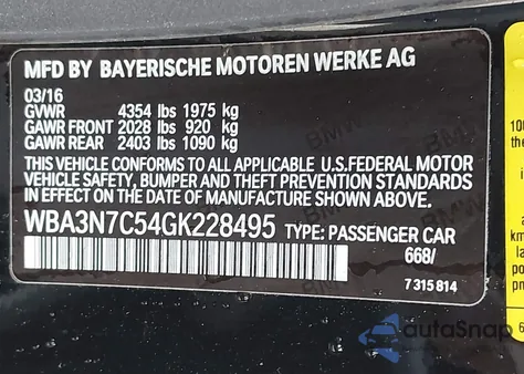 2016 BMW 428I z USA, uszkodzony, nr VIN WBA3N7C54GK228495